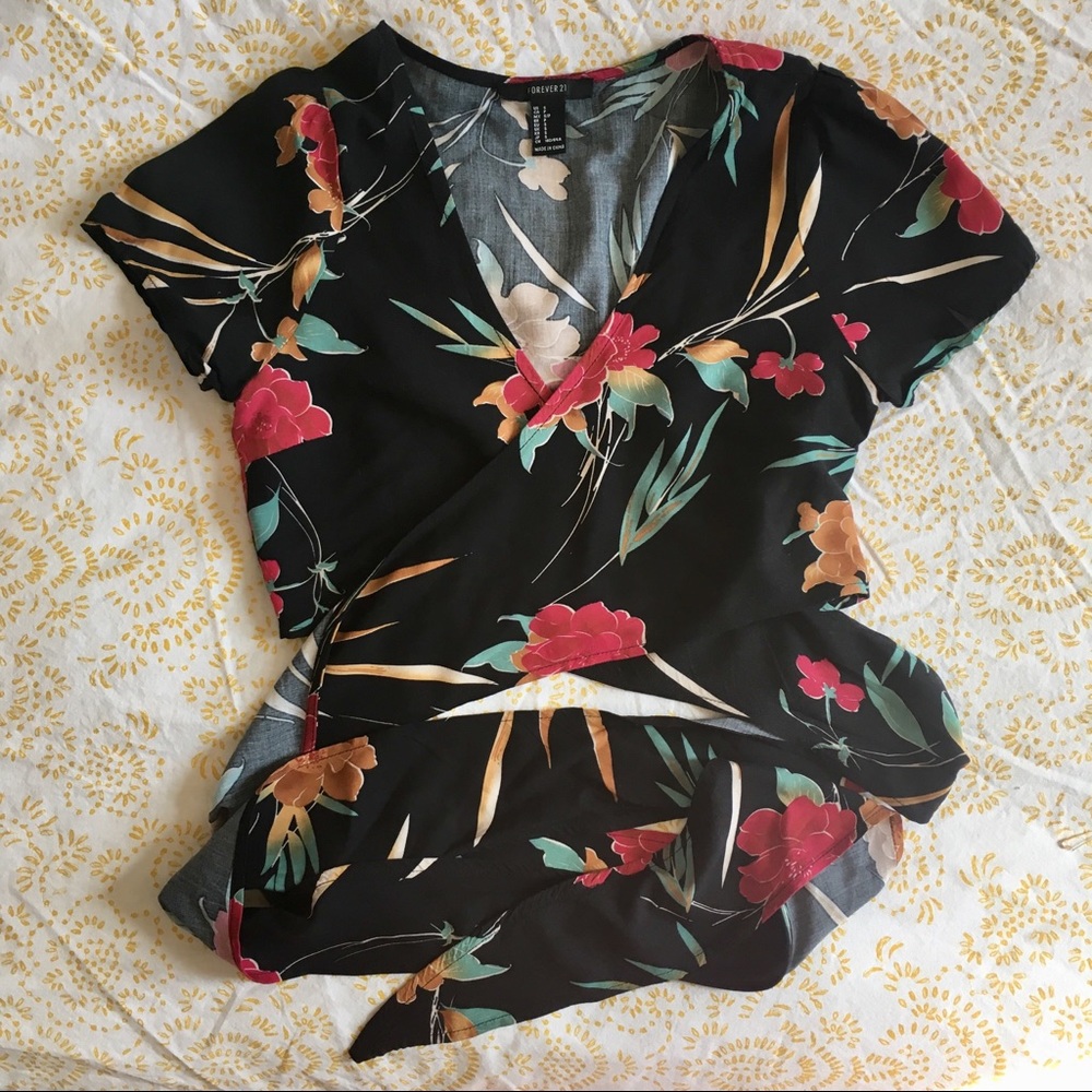 Red Flower Print Top